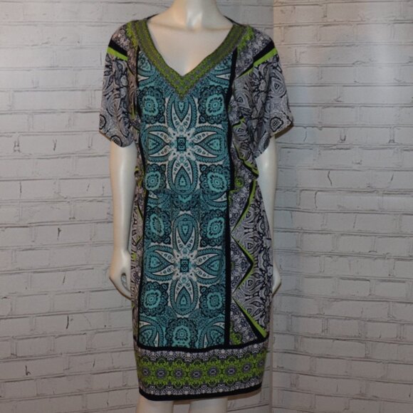 💙💚 London Times Dress · Blue & Green · Size 6 - Picture 1 of 7